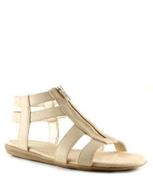 Aerosoles Encyclopedia Caged Sandals-BONE-11