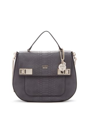 UPC 885935841696 product image for Guess Milo Python Top Handle Bag-BLACK-One Size | upcitemdb.com