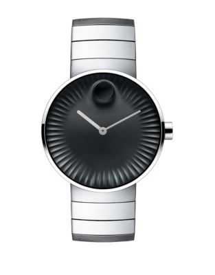 Movado Edge Stainless Steel Bracelet Watch-SILVER-One Size