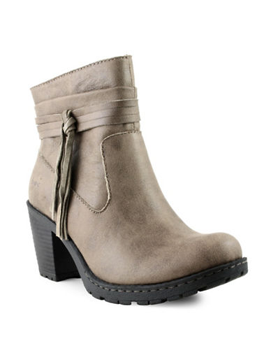 B.O.C. Born Alicudi Suede Booties-TAUPE-7.5