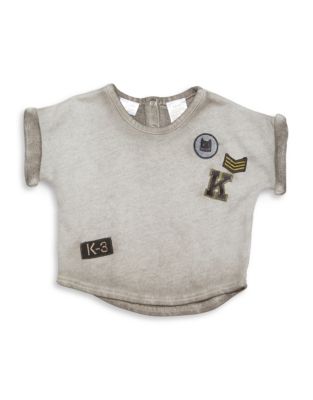 Kardashian Kids Overdyed Loose Fit Tee-GREY-12 Months