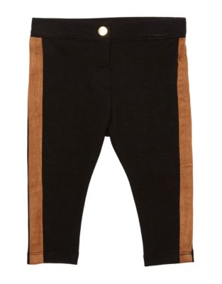 Kardashian Kids Faux-Suede Paneled Pants-BLACK-12 Months