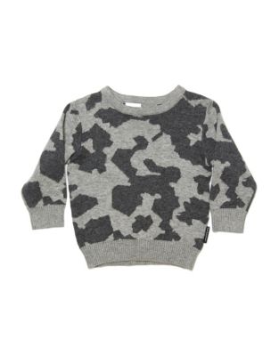 Kardashian Kids Camo Intarsia Sweater-GREY-12 Months