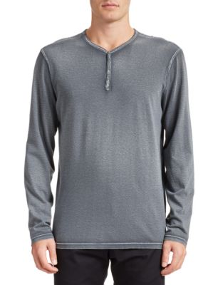 UPC 887447606633 product image for John Varvatos Star Usa Long Sleeve Henley Top-SHARK-XX-Large | upcitemdb.com