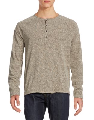 UPC 887447665319 product image for John Varvatos Star Usa Long-Raglan-Sleeve Henley Top-SEAWEED-X-Large | upcitemdb.com