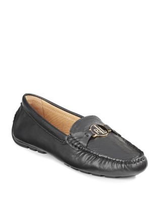 UPC 888187676894 product image for Lauren Ralph Lauren Carley Leather Driving Moccasins-BLACK-6 | upcitemdb.com