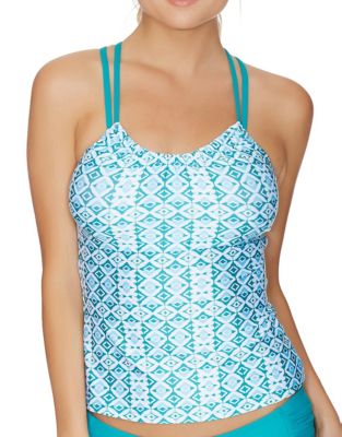 UPC 888491243515 product image for Next Yoga Groove Third Eye 2 Shirred Tankini Top-TEAL-34B | upcitemdb.com