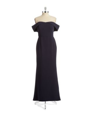 calvin klein off the shoulder gown