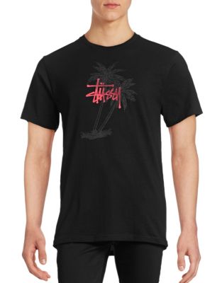 Stussy Cotton Palm T-Shirt-BLACK-Large