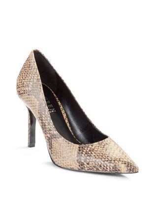 UPC 888875534284 product image for Lauren Ralph Lauren Crocodile-Look Leather Pumps-NATURAL-8 | upcitemdb.com