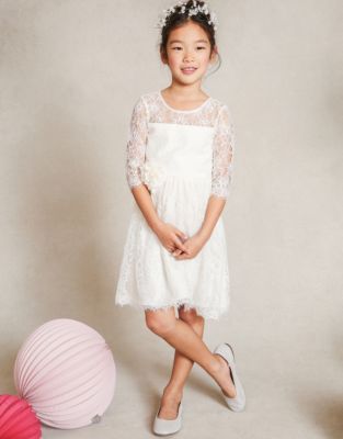 Jenny Yoo Annie Illusion Lace Dress-IVORY-2T