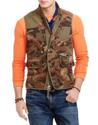 UPC 889043000037 product image for Polo Ralph Lauren Quilted Camo Utility Vest-GREEN-X-Large | upcitemdb.com