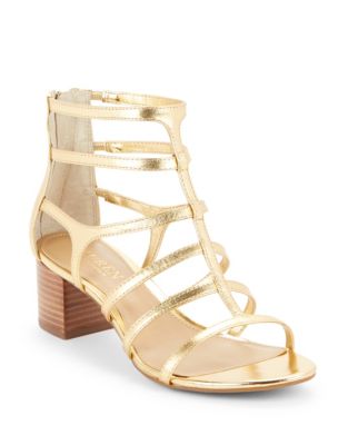 UPC 889750201796 product image for Lauren Ralph Lauren Madge Cage Heels-GOLD-6.5 | upcitemdb.com