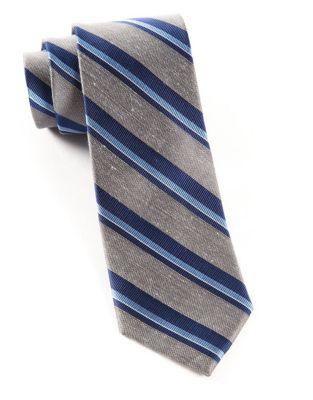 The Tie Bar Social Striped Tie-GREY-One Size