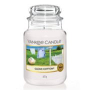 Clean Cotton® Original Large Jar Candle Yankee Candle, White, 10.7cm X 16.8cm , Fresh & Clean