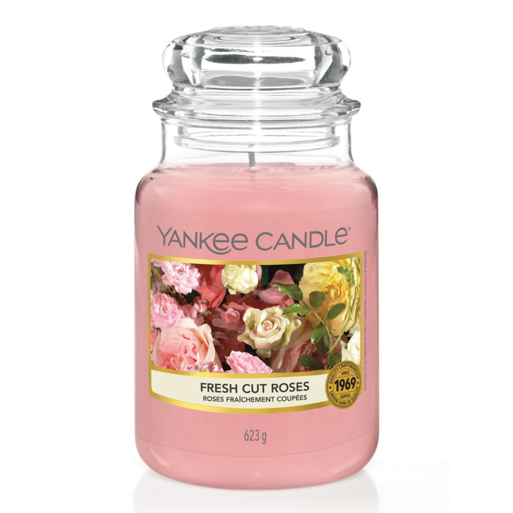Fresh Cut Roses Original Large Jar Candle Yankee Candle, Pink, 10.7cm X 16.8cm , Floral
