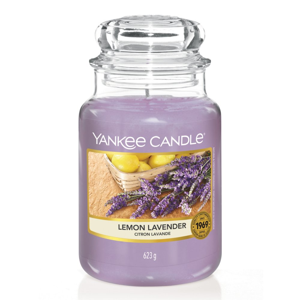 Lemon Lavender Original Large Jar Candle Yankee Candle, Purple, 10.7cm X 16.8cm , Citrus