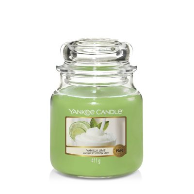 Vanilla Lime Original Medium Jar Candle Yankee Candle, Green, 10.7cm X 12.7cm , Sweet & Spicy