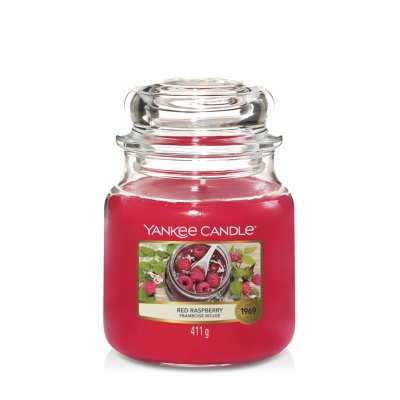 Red Raspberry Original Medium Jar Candle Yankee Candle, 10.7cm X 12.7cm , Fruity