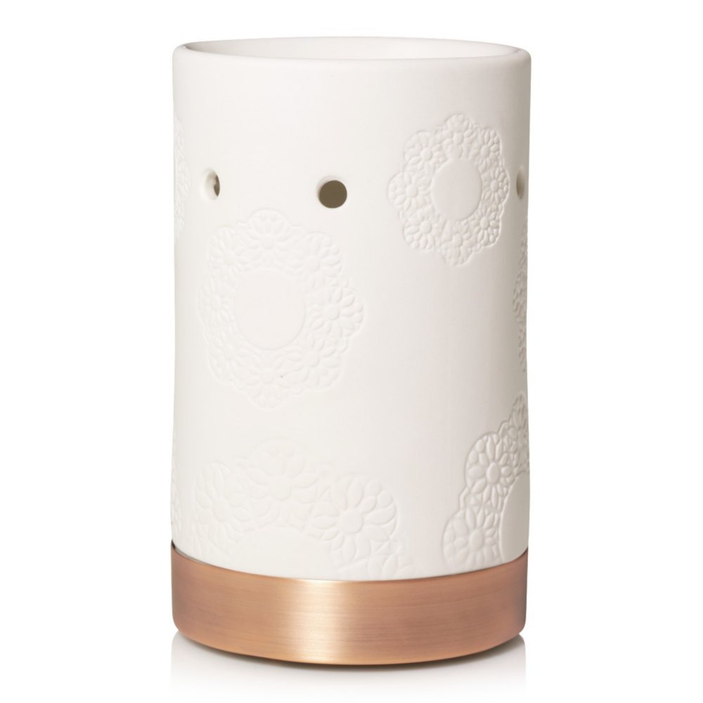 Addison - Floral Ceramic Wax Melt Burner Yankee Candle, 14.9cm X 8.9cm X 8.9cm