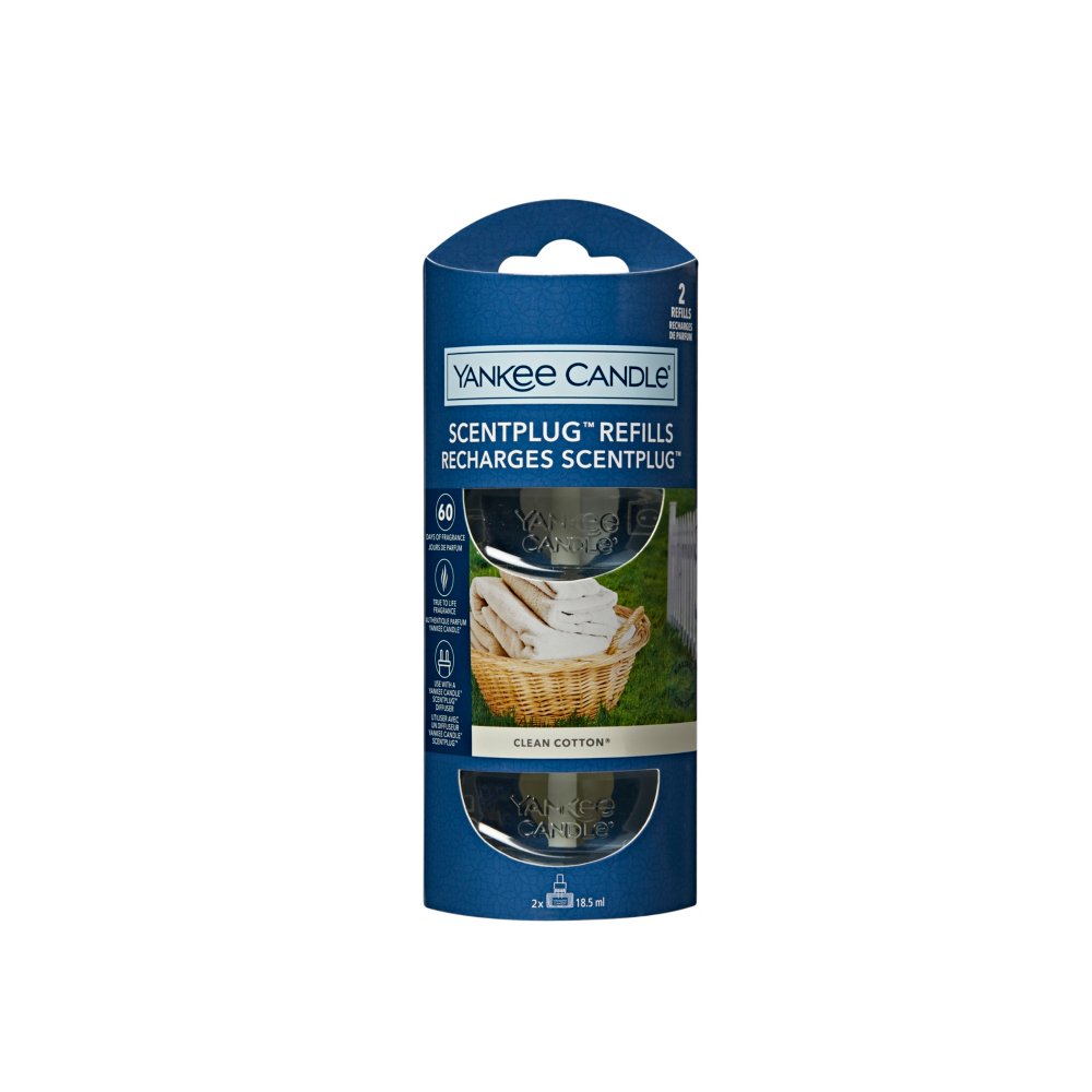 Clean Cotton® ScentPlug Refills (2-Pack) Yankee Candle, White, 7.6cm X 7.9cm , Fresh & Clean