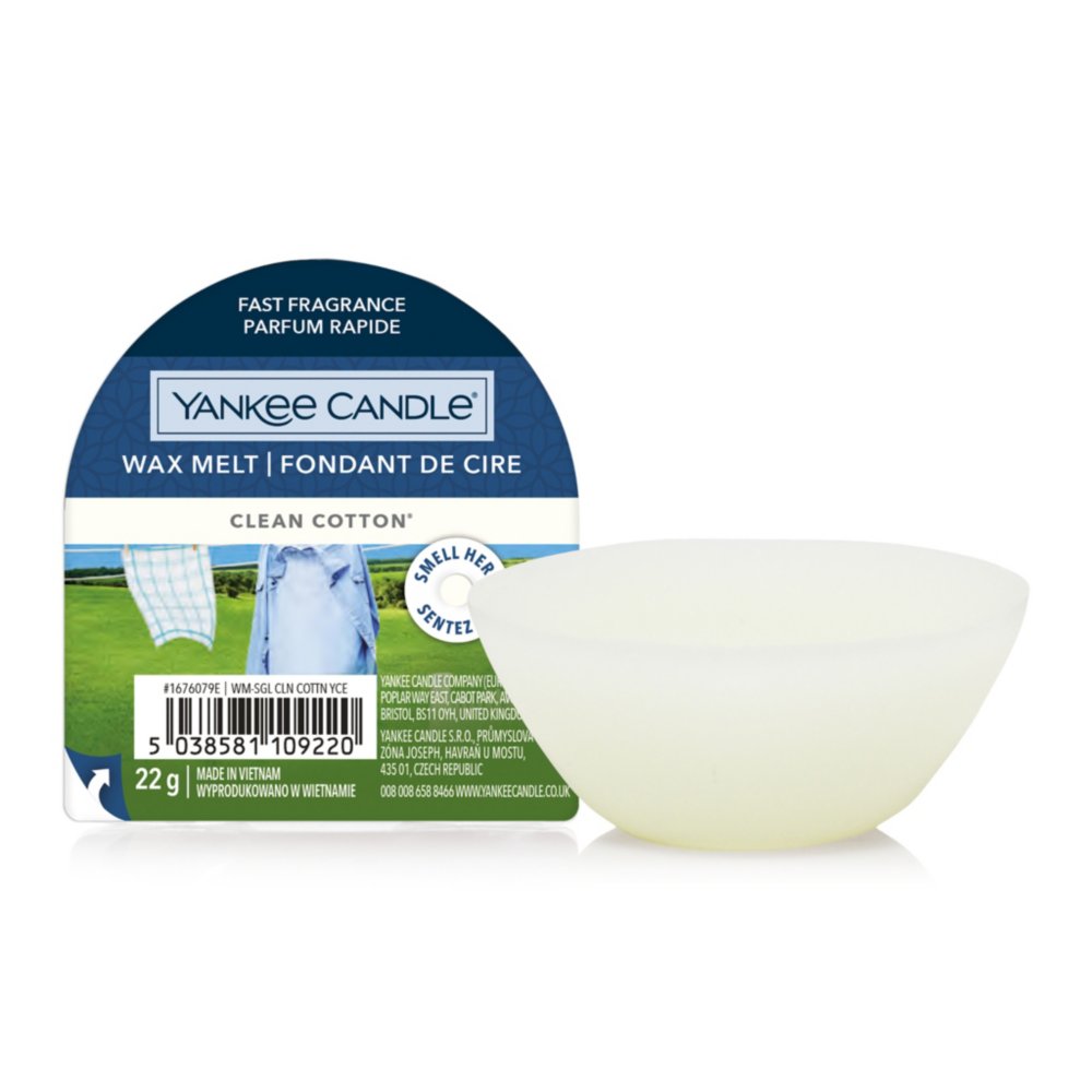 Clean Cotton® Wax Melt Yankee Candle, White, 5.6cm X 1.5cm , Fresh & Clean