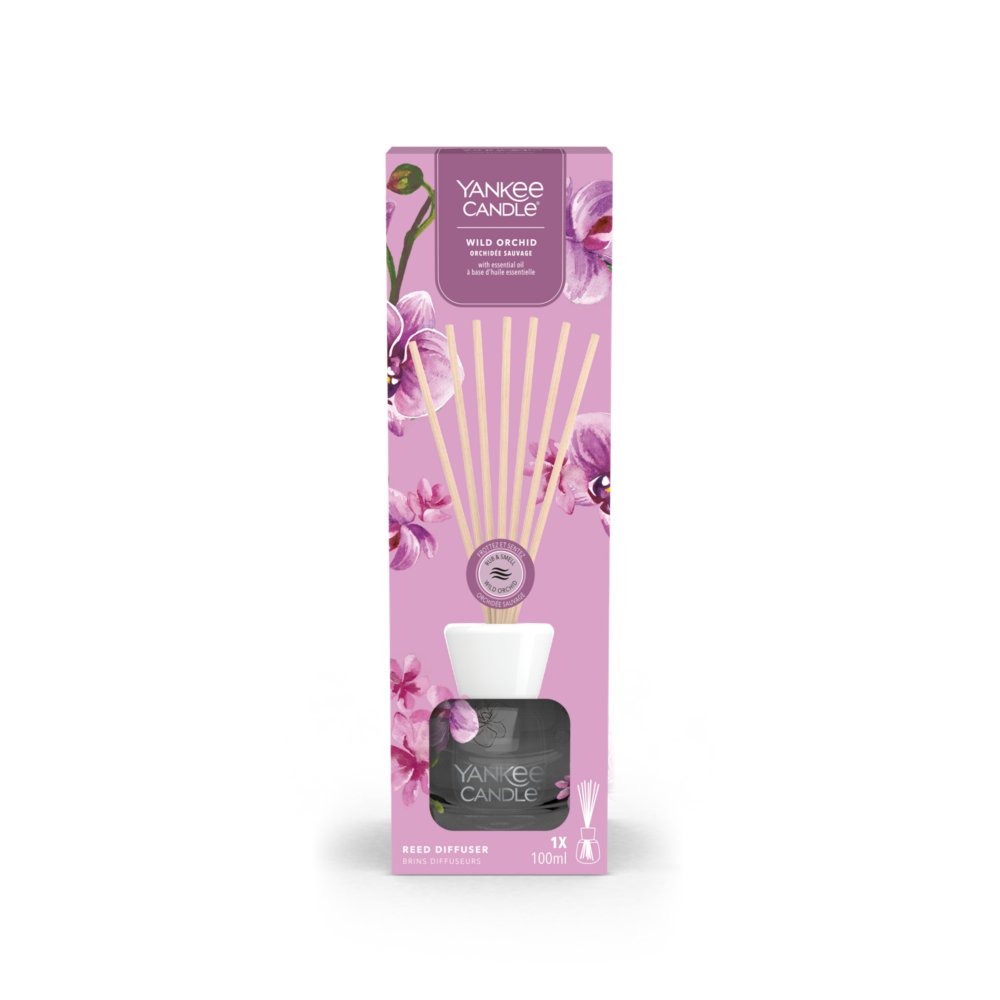 Wild Orchid Signature Reed Diffuser Yankee Candle, Purple, 7.9cm X 7.9cm X 24.1cm , Floral