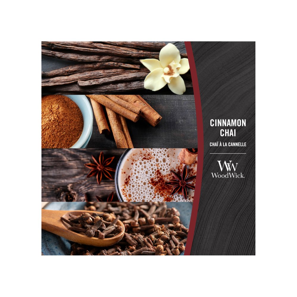 Cinnamon Chai Mini Hourglass Candle WoodWick, Red, 7cm X 7cm X 8.3cm , Gourmand