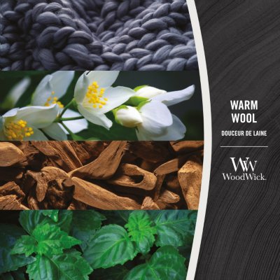 Warm Wool Ellipse Candle WoodWick, Grey, 9.2cm X 19.1cm X 12.1cm , Fresh & Clean