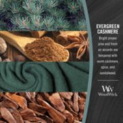 Evergreen Cashmere Medium Hourglass Candle WoodWick, Light Green, 9.9cm X 9.9cm X 11.4cm , Fresh & Clean