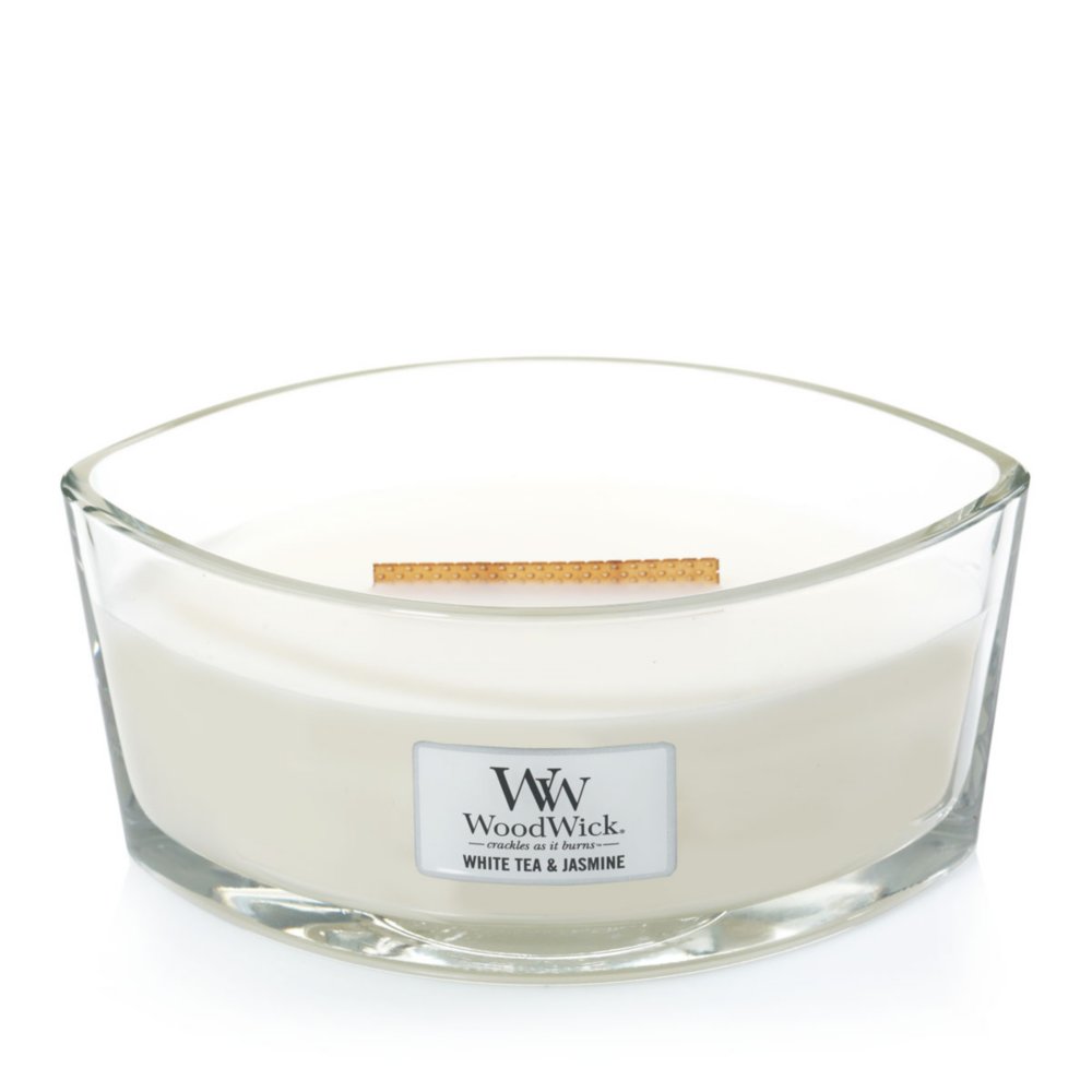 White Tea & Jasmine Ellipse Candle WoodWick, 9.2cm X 19.1cm X 12.1cm , Citrus