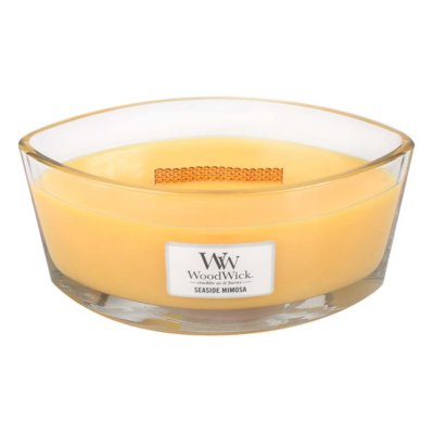 Seaside Mimosa Ellipse Candle WoodWick, Yellow, 9.2cm X 19.1cm X 12.1cm , Floral