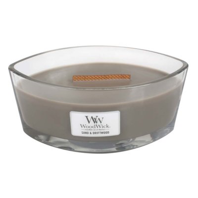 Sand & Driftwood Ellipse Candle WoodWick, Brown, 9.2cm X 19.1cm X 12.1cm , Woody