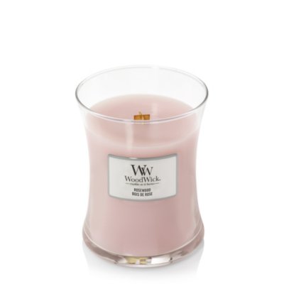 Rosewood Medium Hourglass Candle WoodWick, Pink, 9.9cm X 9.9cm X 11.4cm , Ambery
