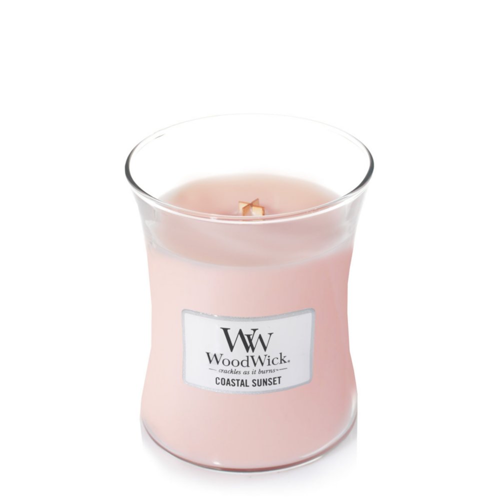 Coastal Sunset Medium Hourglass Candle WoodWick, Pink, 9.9cm X 9.9cm X 11.4cm , Floral