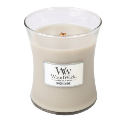 Wood Smoke Medium Hourglass Candle WoodWick, Grey, 9.9cm X 9.9cm X 11.4cm , Ambery
