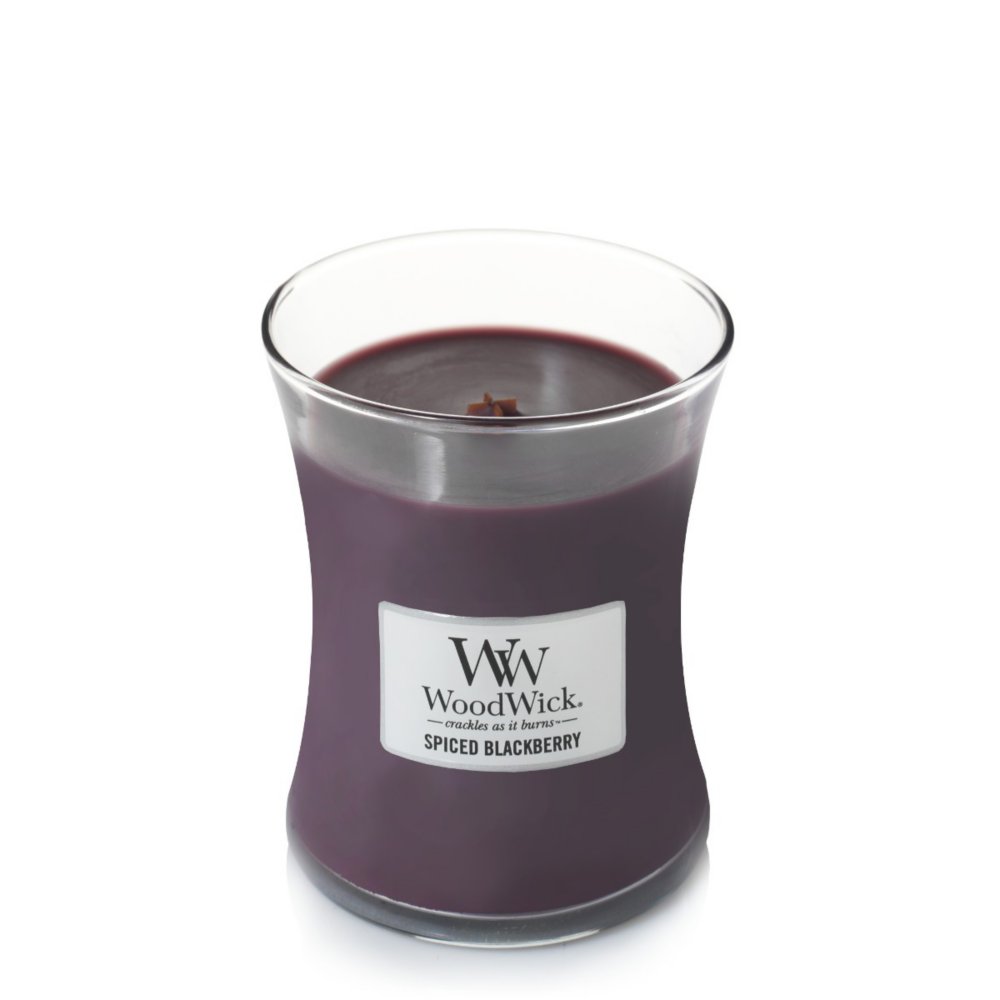 Spiced Blackberry Medium Hourglass Candle WoodWick, Purple, 9.9cm X 9.9cm X 11.4cm , Fruity