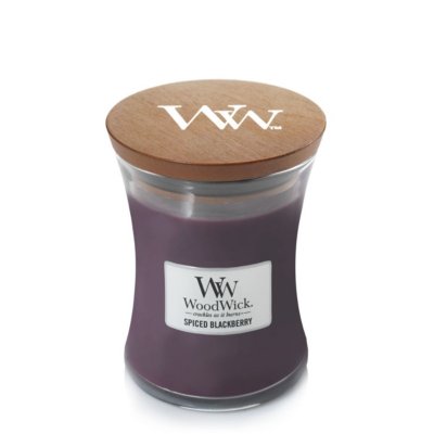 Spiced Blackberry Medium Hourglass Candle WoodWick, Purple, 9.9cm X 9.9cm X 11.4cm , Fruity