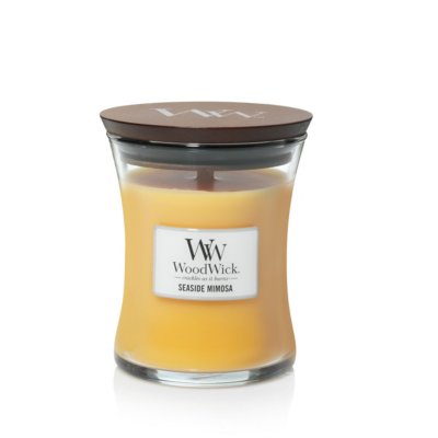 Seaside Mimosa Medium Hourglass Candle WoodWick, Yellow, 9.9cm X 9.9cm X 11.4cm , Floral