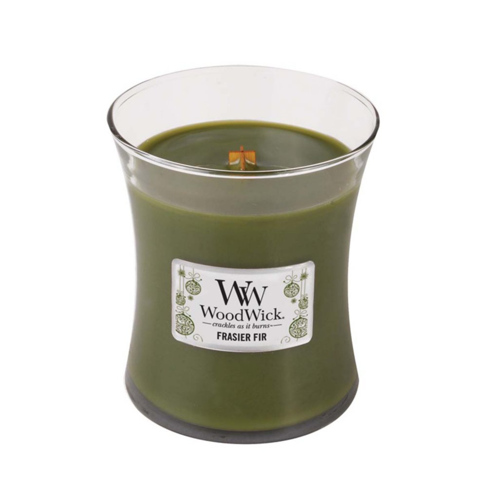 Fraser Fir Medium Hourglass Candle WoodWick, Green, 9.9cm X 9.9cm X 11.4cm , Woody