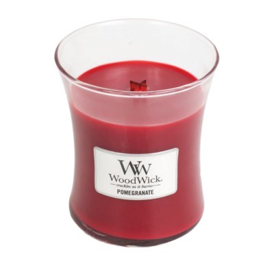 Pomegranate Medium Hourglass Candle WoodWick, Red, 9.9cm X 9.9cm X 11.4cm , Fruity