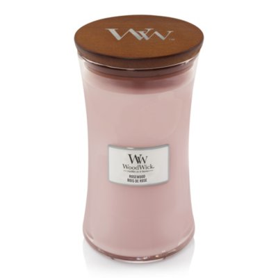 Rosewood Large Hourglass Candle WoodWick, Pink, 10.2cm X 10.2cm X 17.8cm , Ambery
