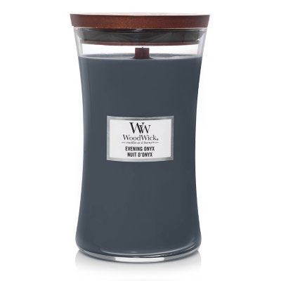 Evening Onyx Large Hourglass Candle WoodWick, Grey, 10.2cm X 10.2cm X 17.8cm , Floral
