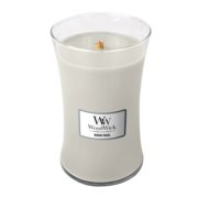 Warm Wool Large Hourglass Candle WoodWick, Grey, 10.2cm X 10.2cm X 17.8cm , Fresh & Clean