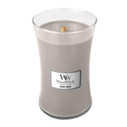 Wood Smoke Large Hourglass Candle With Pluswick® WoodWick, Grey, 10.2cm X 10.2cm X 17.8cm , Ambery