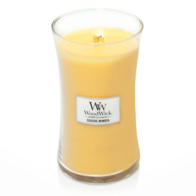 Seaside Mimosa Large Hourglass Candle WoodWick, Yellow, 10.2cm X 10.2cm X 17.8cm , Floral