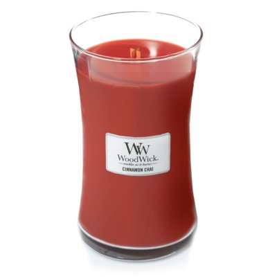 Cinnamon Chai Large Hourglass Candle WoodWick, Red, 10.2cm X 10.2cm X 17.8cm , Gourmand