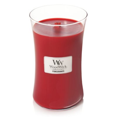 Pomegranate Large Hourglass Candle WoodWick, Red, 10.2cm X 10.2cm X 17.8cm , Fruity