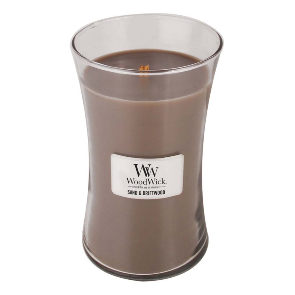 Sand & Driftwood Large Hourglass Candle WoodWick, Brown, 10.2cm X 10.2cm X 17.8cm , Woody