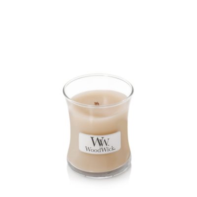 White Honey Mini Hourglass Candle WoodWick, Cream, 7cm X 7cm X 8.3cm , Ambery